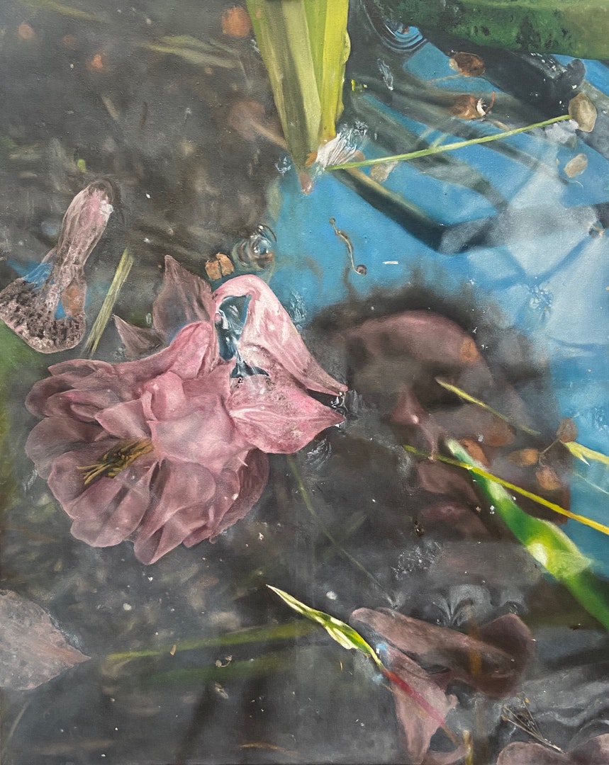'Springtime Reflection', Charlotte Mitchell, Oil on canvas, 102 x 82 cm