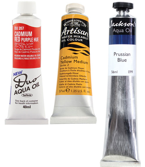 Three makes of water soluble oils.