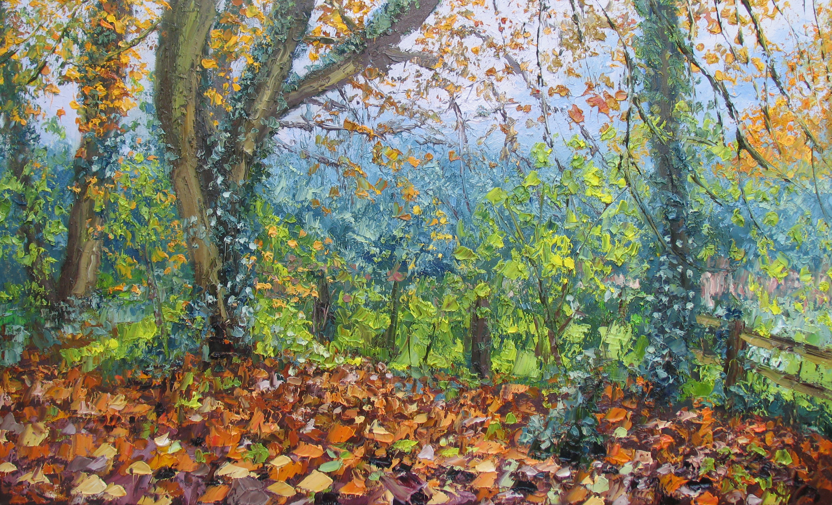 Autumn Woodland Colin Halliday Oil on Canvas 76 x 128cm