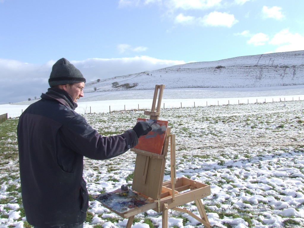 Colin Willey: Painting Maiden Castle in the Snow