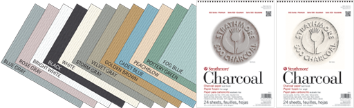 Strathmore - Charcoal Paper Pad - 500 Series - Assorted Colors - 12 x 18