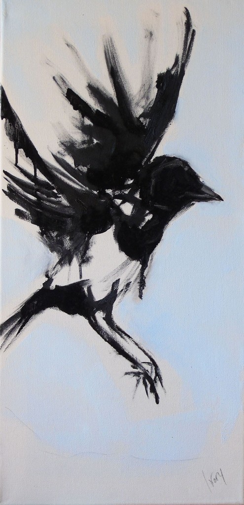 Hannah Ivory Baker oil painting 'Magpie I'