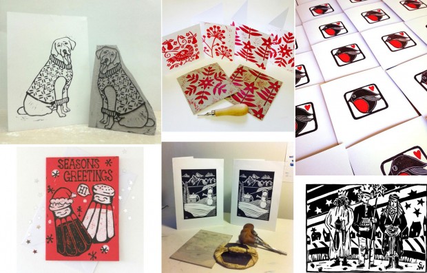 Linocut Christmas Cards