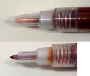 Nib before and after pumping. (click to enlarge)