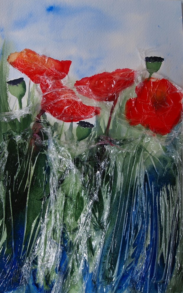 Cling Film Watercolour Technique Jackson's Art Blog
