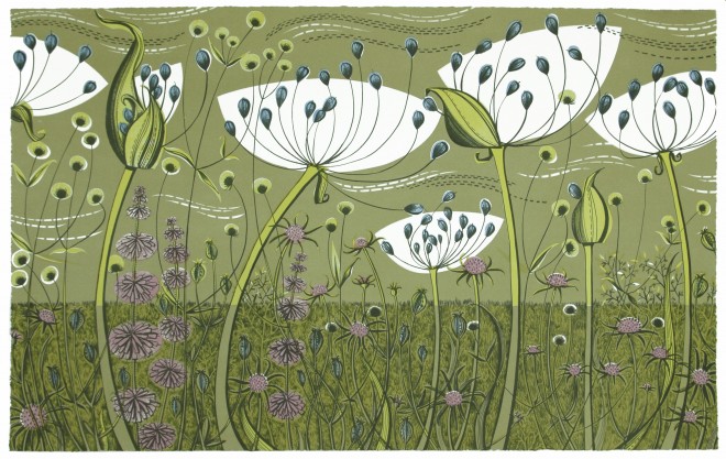 Angie Lewin: 'Agapanthus', lithograph, 71 x 45cm