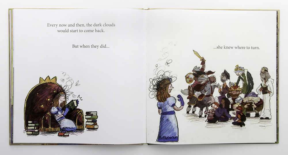 Pages from 'The Princess and The Fog', written and illustrated by Lloyd Jones. Published by Jessica Kingsley Publishers, 2015.