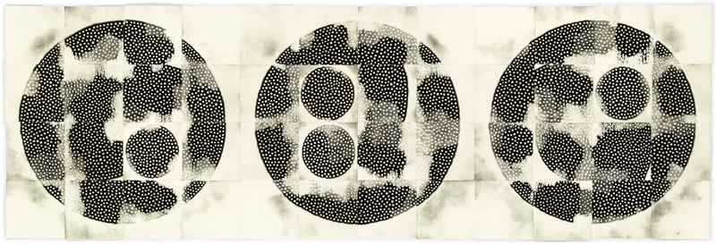‘Tessellation (48-3) #6’ by Eunice Kim. Collagraph monoprint, 12"x36", 2013, edition: unique