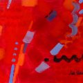 'Red Alert' by Jill Hailes, acrylic, 1612x1734in. (42x45cm)