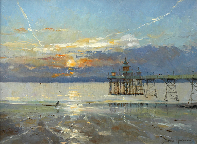 Oil - Cleveland Sunset- David Howell