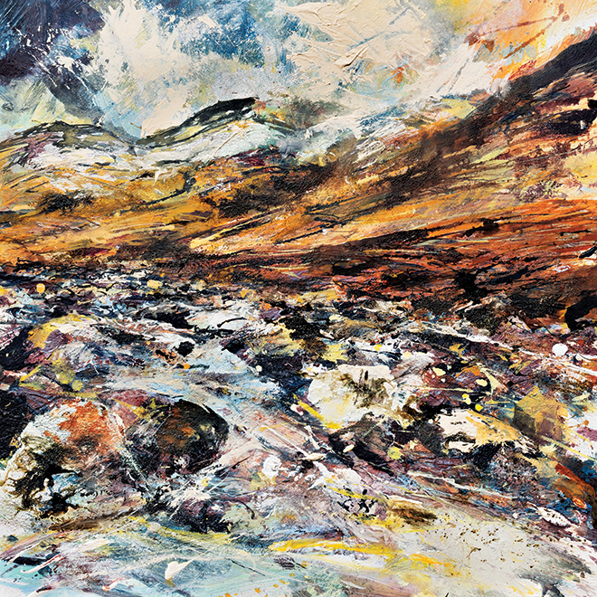 A balance of spontaneity and control Expressive mixed media landscapes