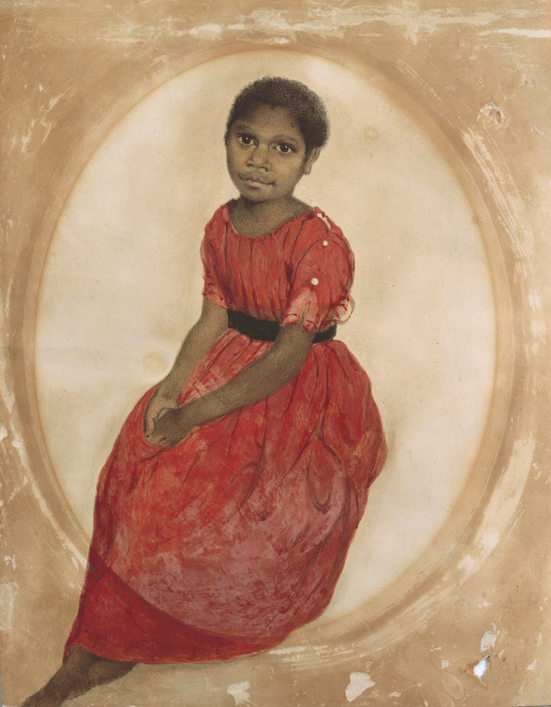 Thomas Bock, Mathinna, 1842, Watercolour. Collection Tasmanian Museum and Art Gallery, presented by J H Clark, 1951 AG290