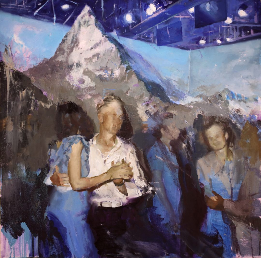 'Backdrop' Joshua Flint Oil on wood panel, 24" x 24", 2016