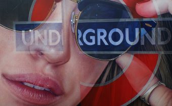 'Underground Distortion lines' Simon Hennessey Acrylic on Canvas, 107cmx 107cm, 2015
