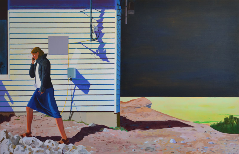 Gethin Evans, 'Towards Skomer' Acrylic on linen 135cm x 210cm 2015