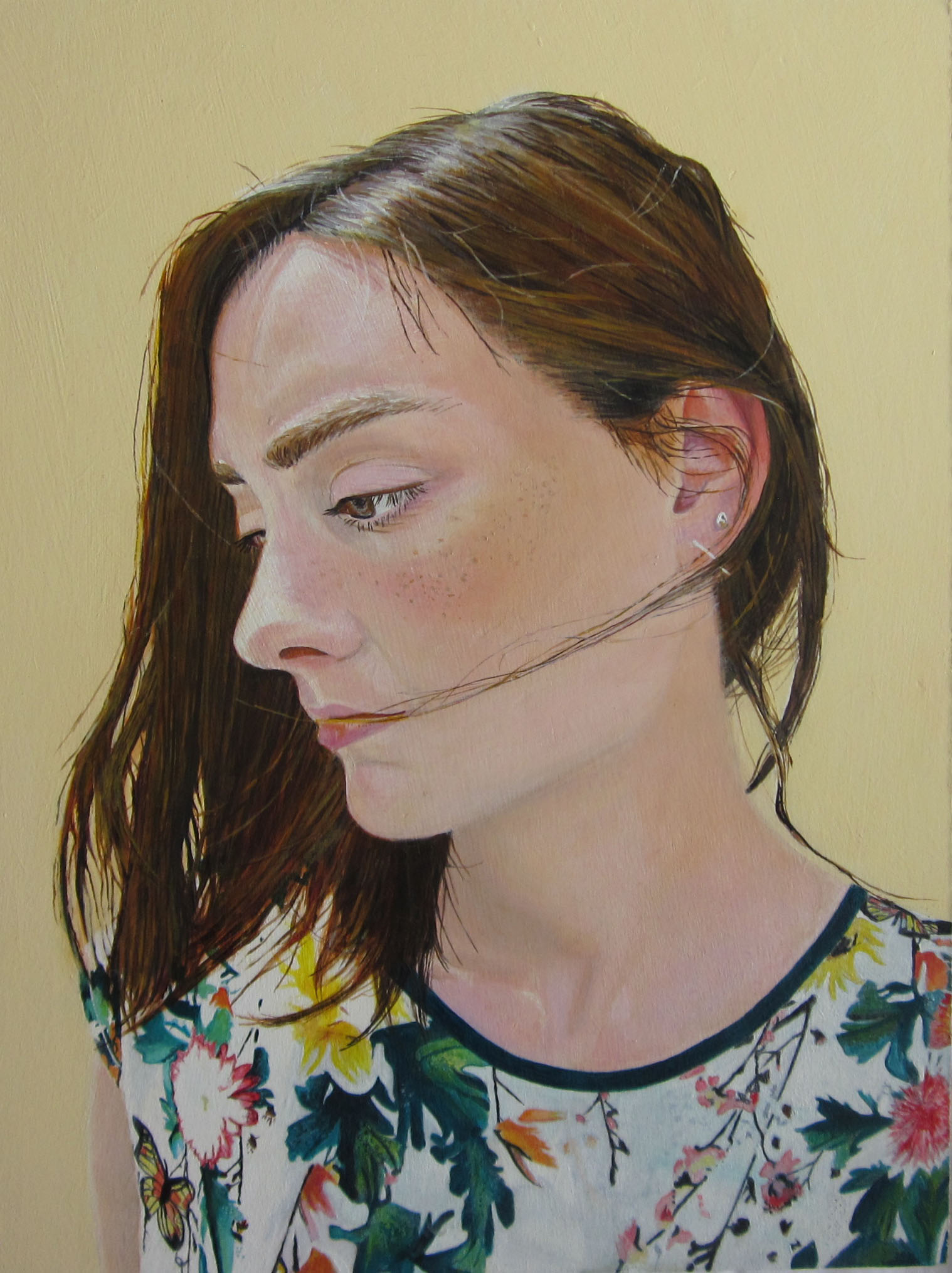 'Swept' Jeanne Warren Acrylic on Board, 28 x 37 cm, 2017