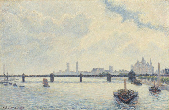 Camille Pissarro, Charing Cross Bridge, London, French, 1830 - 1903, 1890, oil on canvas, Collection of Mr. and Mrs. Paul Mellon