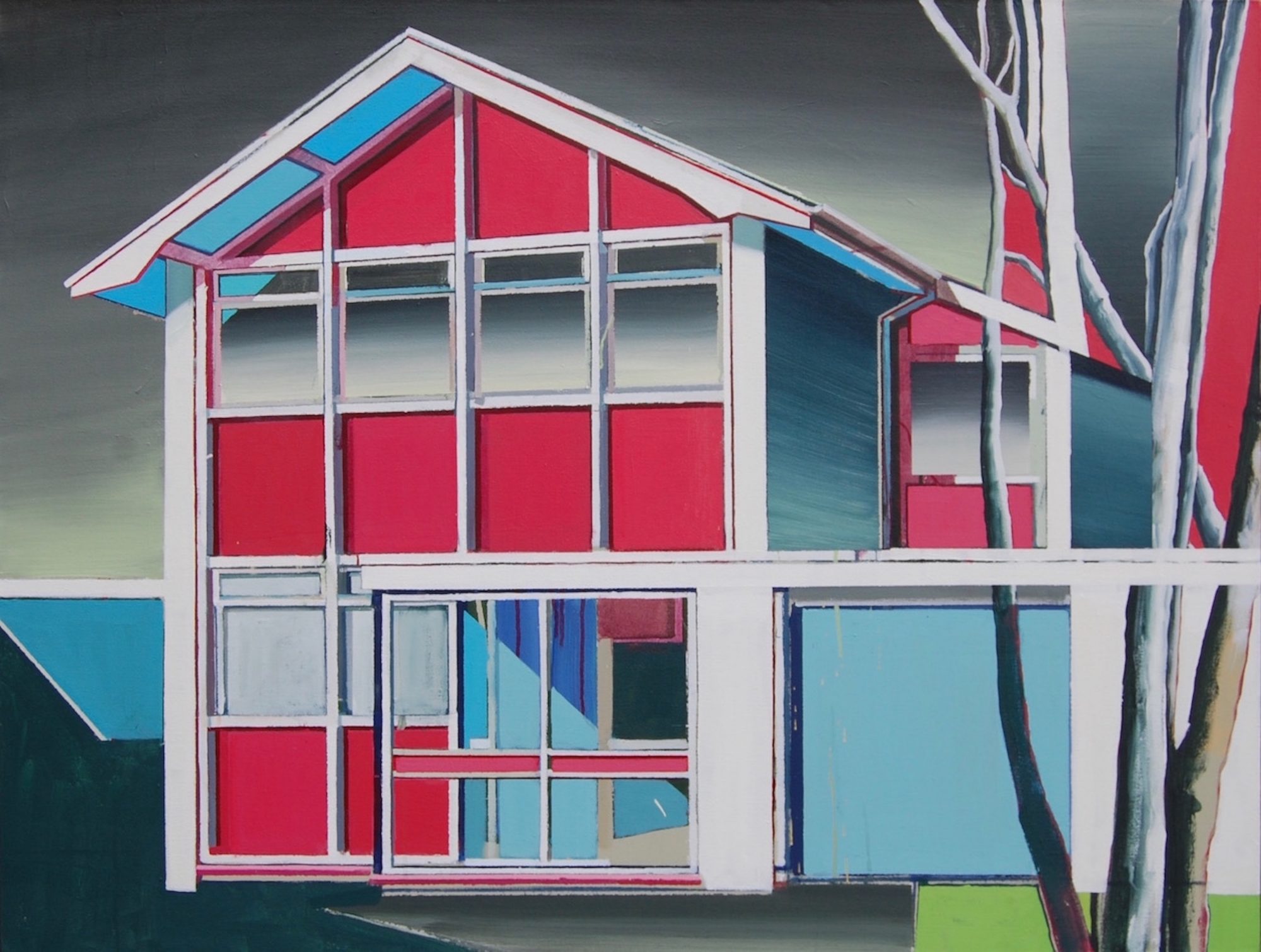 'Red House' Paul Crook Acrylic on canvas, 100cm x 125cm
