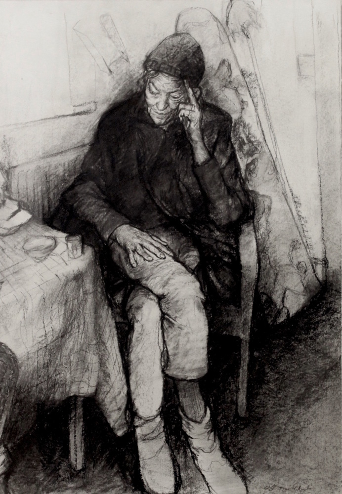 'Fiona' Tim Patrick Charcoal on Paper, 77cm x 58cm, 2015