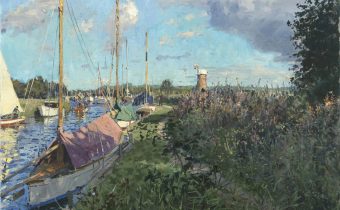 'The Ancient Mariner Mooring, Horsey Mere' Peter Brown Oil on canvas, 25 x 30, 2017