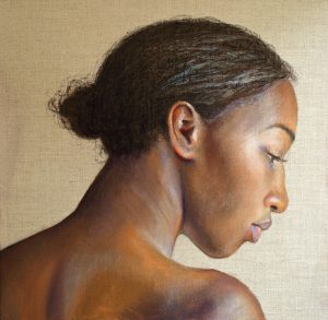 race by Lynn Howarth Artist Description: Pastel head study on Belgian linen panel. I enjoyed using the texture of the linen to help create the softness and translucence of the skin tones and the hair. It was a bit of an experimental piece as I used a light acrylic underpainting to develop and work out the tonal values before painting the final pastel. Medium: Pastel on Linen Panel
