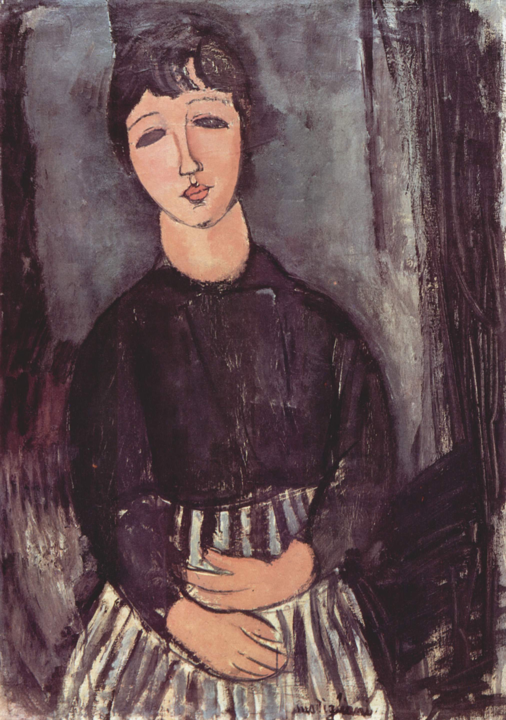 'Portrait of a Lady's Maid' Amedeo Modgliani Oil on canvas, 100cm x 65cm, 1916 Private Collection, Paris (Source/Photographer: The Yorck Project: 10.000 Meisterwerke der Malerei. DVD-ROM, 2002. ISBN 3936122202. Distributed by DIRECTMEDIA Publishing GmbH)