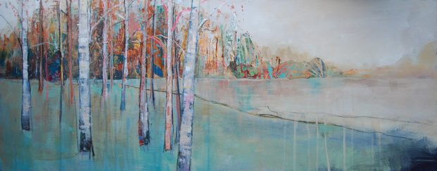 'Quiet Autumn Morning' Anna Perlin Mixed media, 40cmx100cm, 2016