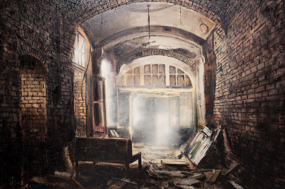'Waiting Room IV' Jarik Jongman Oil on Canvas, 100cm x 150cm, 2014