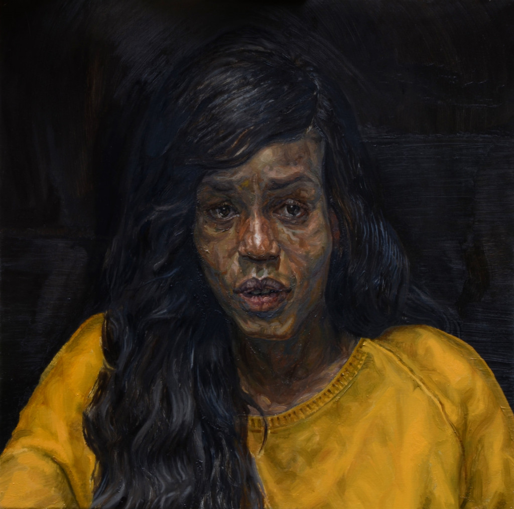 Charlie Schaffer, Head of Thandi Oil on canvas,50 x 50cm, winner of the Brian Botting Prize
