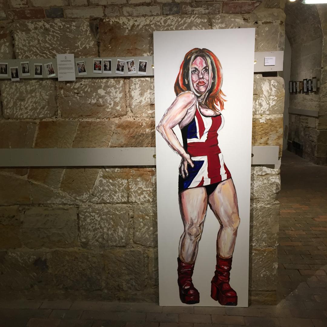  <em>If people choose to engage on a one-dimensional level that's fine. (Geri Halliwell)</em>, 2017 <br /> Thom Kofoed <br /> Acrylic on wood, 30x72in