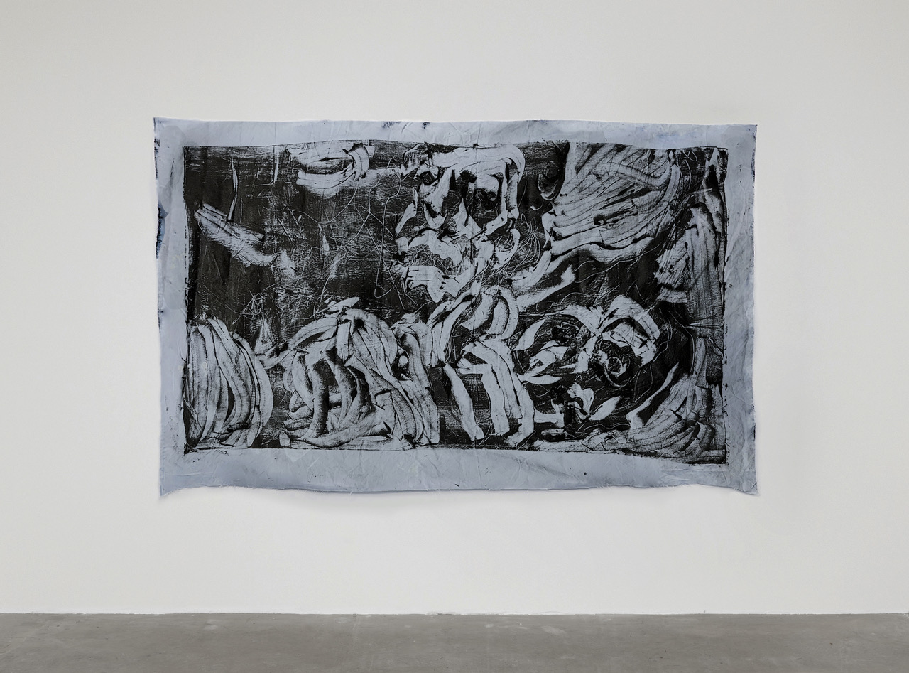 Gustavo Fernandes Couple, 2018 Monoprint on cotton fabric 165 x 110cm