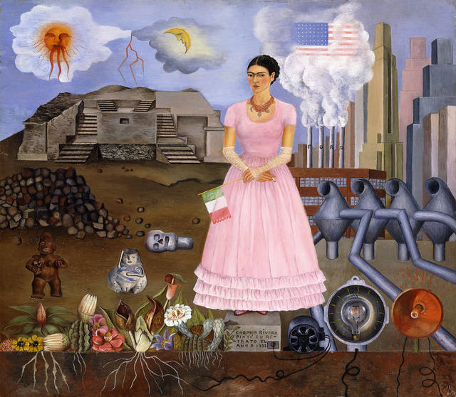 Self-portrait on the Border between Mexico and the United States of America, Frida Kahlo, 1932. © Modern Art International Foundation, Courtesy María and Manuel Reyero, art exhibitions to see in July