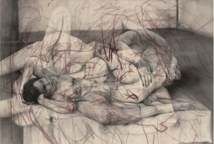 One out of two (symposium), 2016 Charcoal and pastel on canvas, 152 x 225 x 3.2 cm © Jenny Saville. Courtesy of the artist and Gagosian. Photo: Mike Bruce, art exhibitions on in September