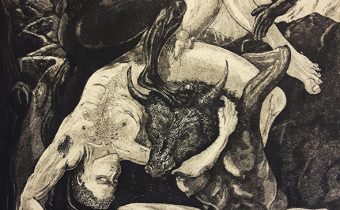 Beneath a Scar 1:25, Jack Fawdry-Tatham, etching with aquatint 40x60cm (Winner of the Jackson's Visitors' Choice Award at the National Original Print Exhibition 2018