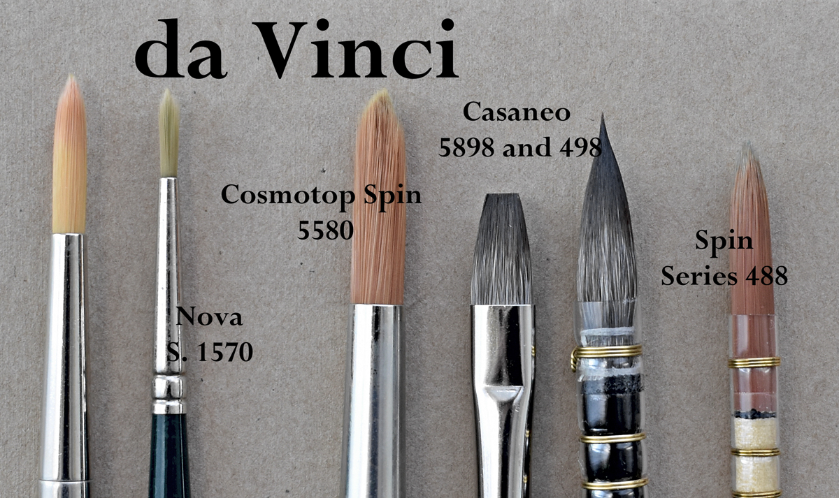 A selection of da Vinci vegan artist brushes