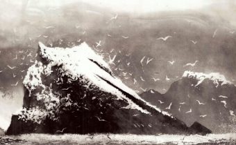 Norman Ackroyd, The Rumblings, Muckle Flugga, Shetland (1), 2013, Etching with aquatint, 780 x 495 mm, Signed, dated and titled in pencil, Numbered from the edition of 90