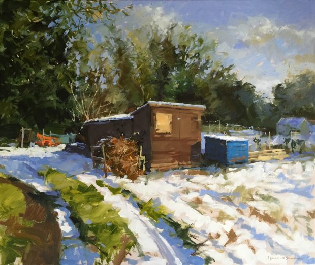 The thaw, Drove allotments - Haidee-Jo Summers - Oil on canvas