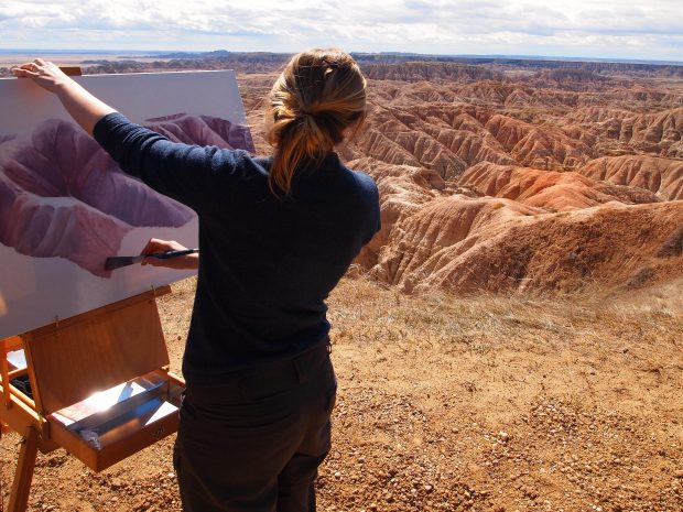 Painting in Badlands