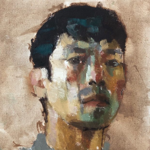 Self Portrait, 2019 Jonathan Chan Oil on canvas, 8 x 8 in (1 hour study)