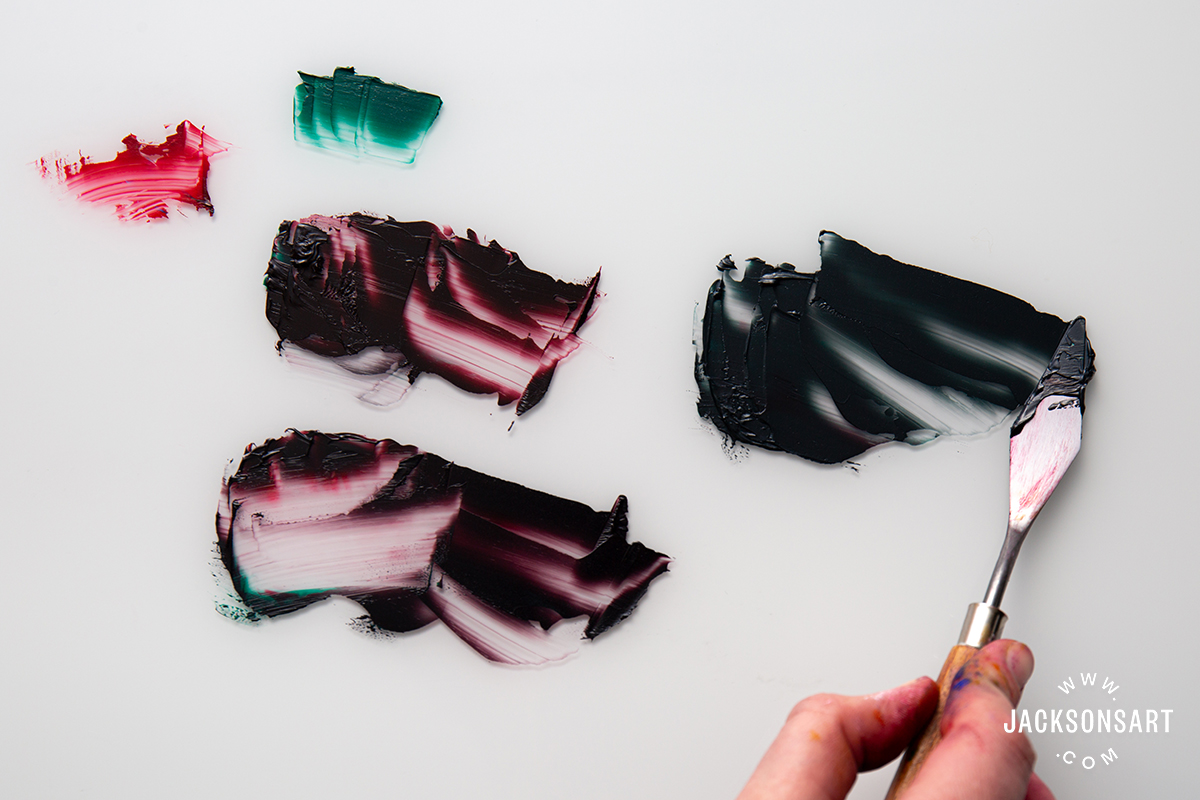 Alizarin Crimson mixtures with Viridian