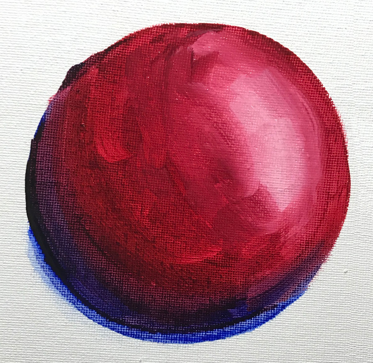 Painted with medium.