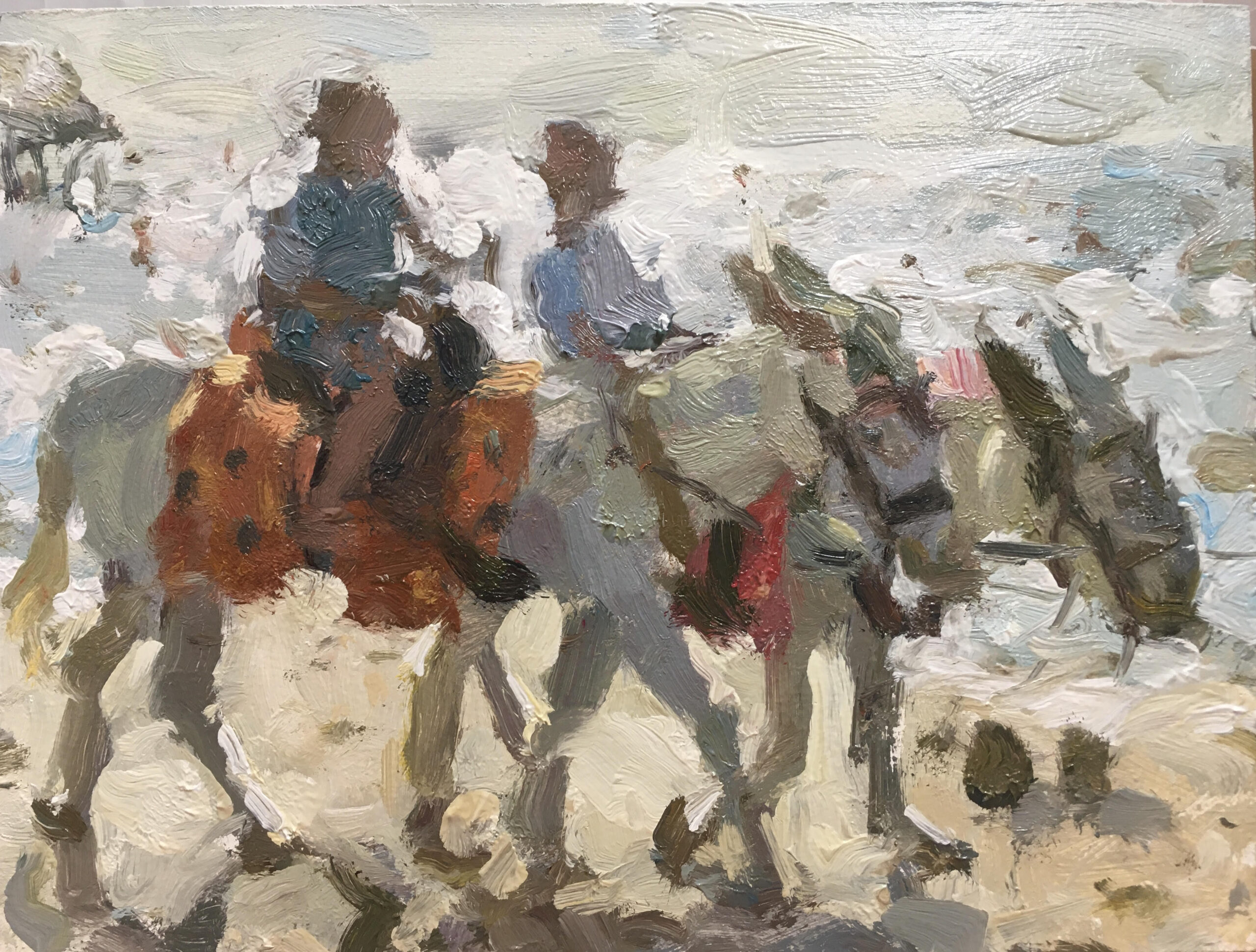 Blackpool Donkeys, 2020 Adam Ralston Oil on canvas, 15.2 x 20.3 cm