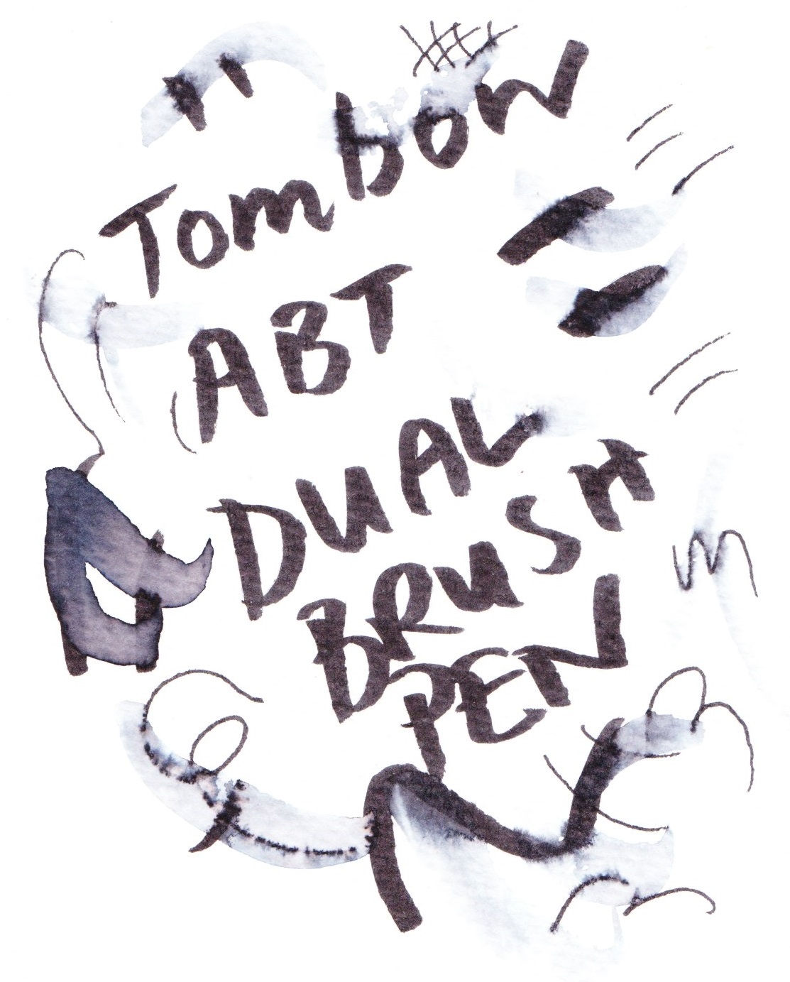 Tombow Dual Tip Blendable Brush Pen dilute on cold pressed paper