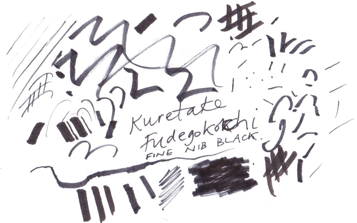 Kuretake Fudegokochi Japanese Brush Pen, Fine nib on Bristol board