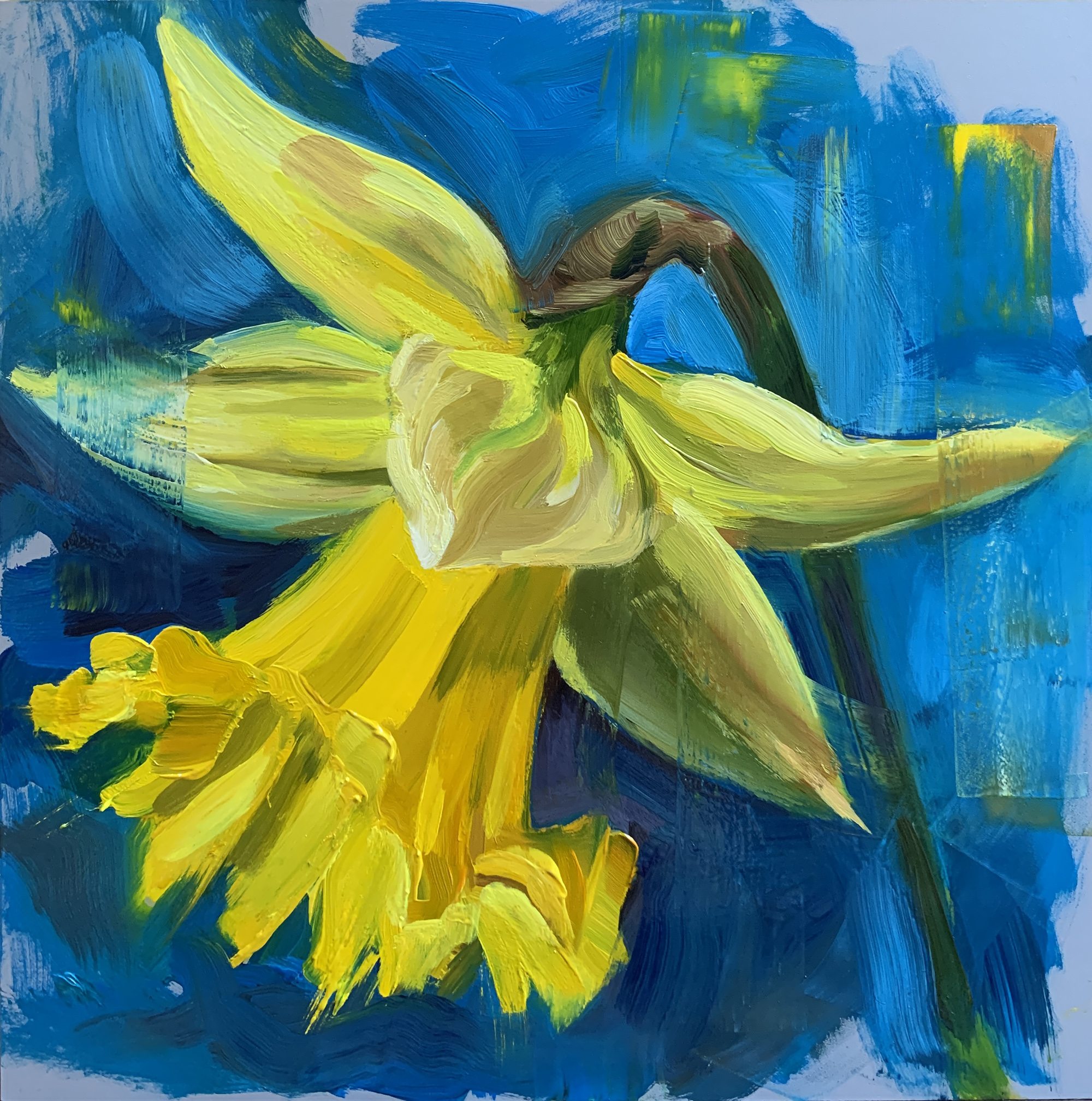 Daffodil painted using Jackson's Fast Drying Oil Painting Medium Gloss