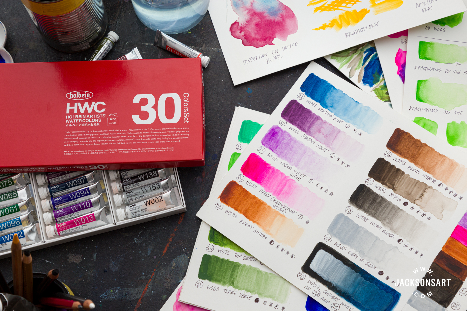 Swatching Holbein Watercolors: My First Impressions