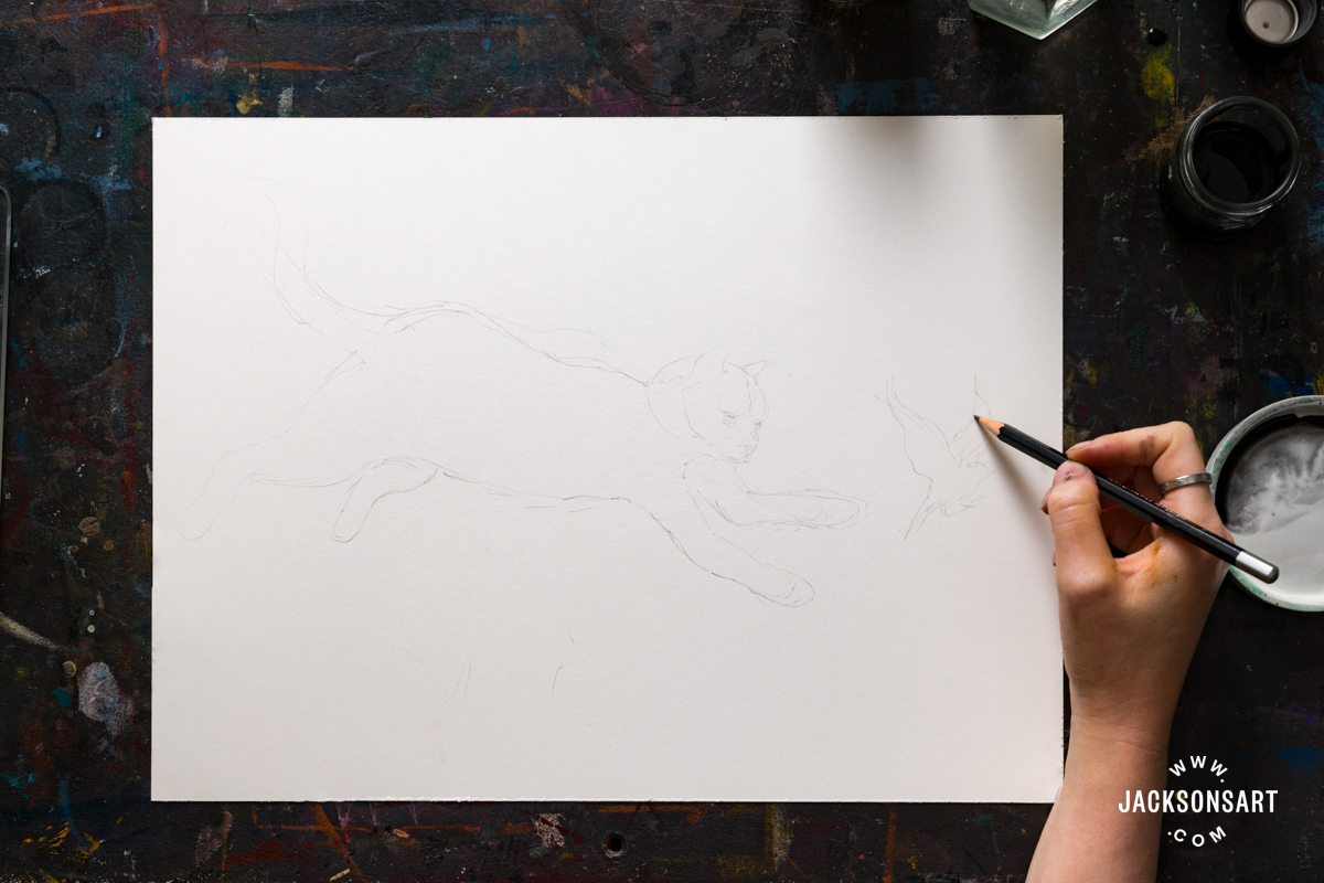 Painting in Black Ink - Working with Pure Pigment Powders