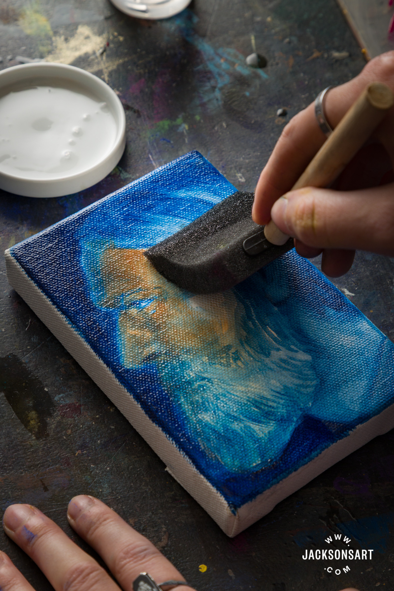 Varnishing with Jakar Sponge brush