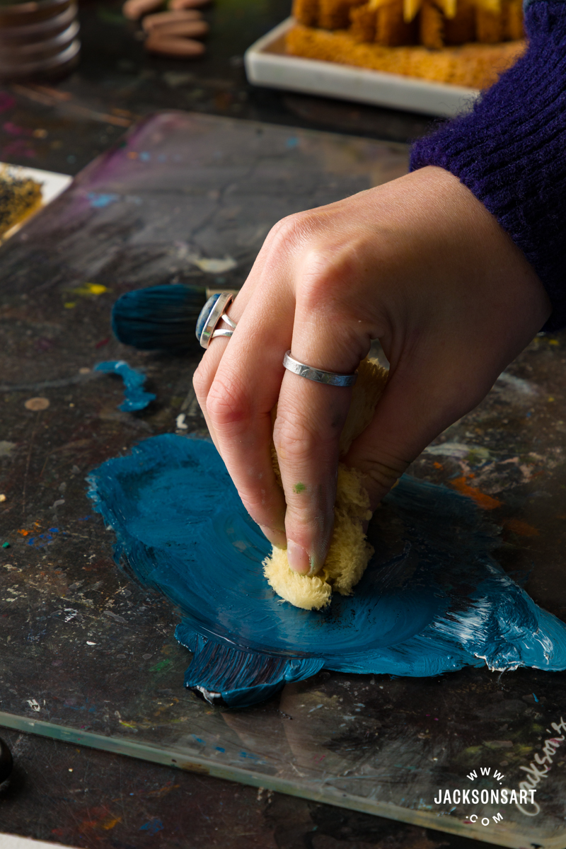 Sponging Technique in oil 