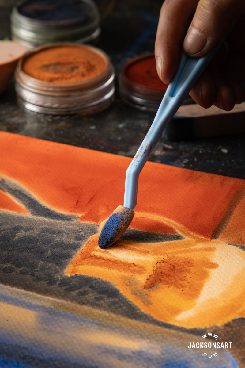 Sponging with pan pastels